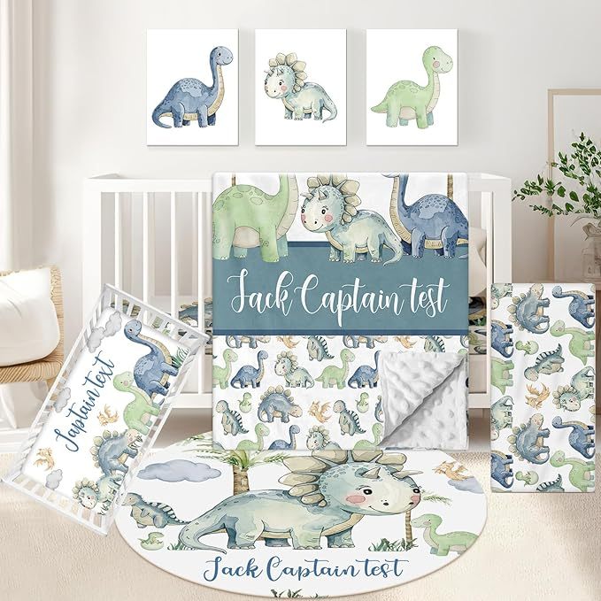 Personalized 5 Pcs Custom Baby Crib Bedding Set