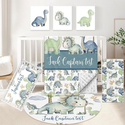 Personalized 5 Pcs Custom Baby Crib Bedding Set