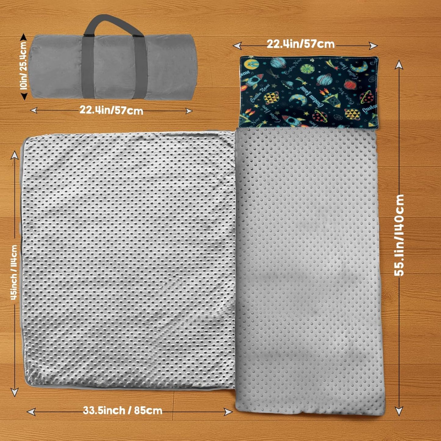 Custom Personalized Kids Nap Mat Space Pattern