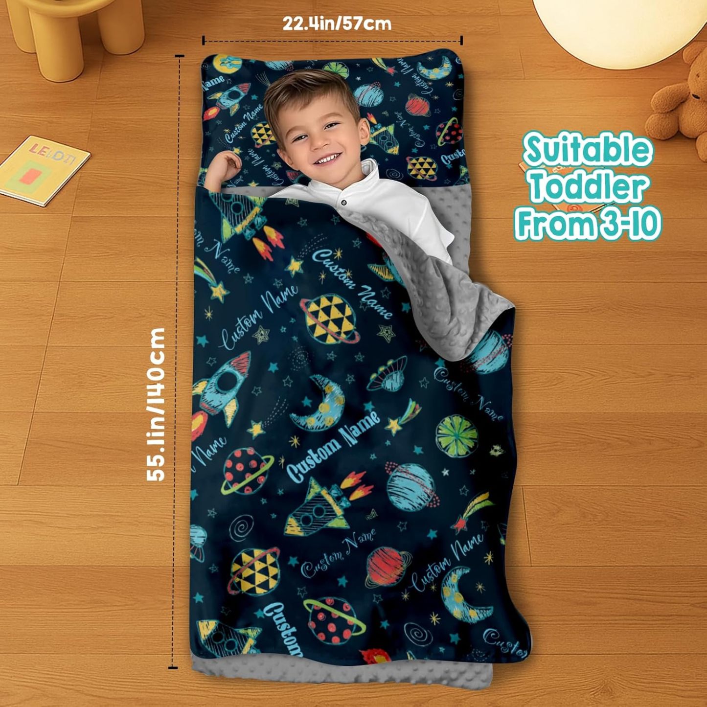 Custom Personalized Kids Nap Mat Space Pattern