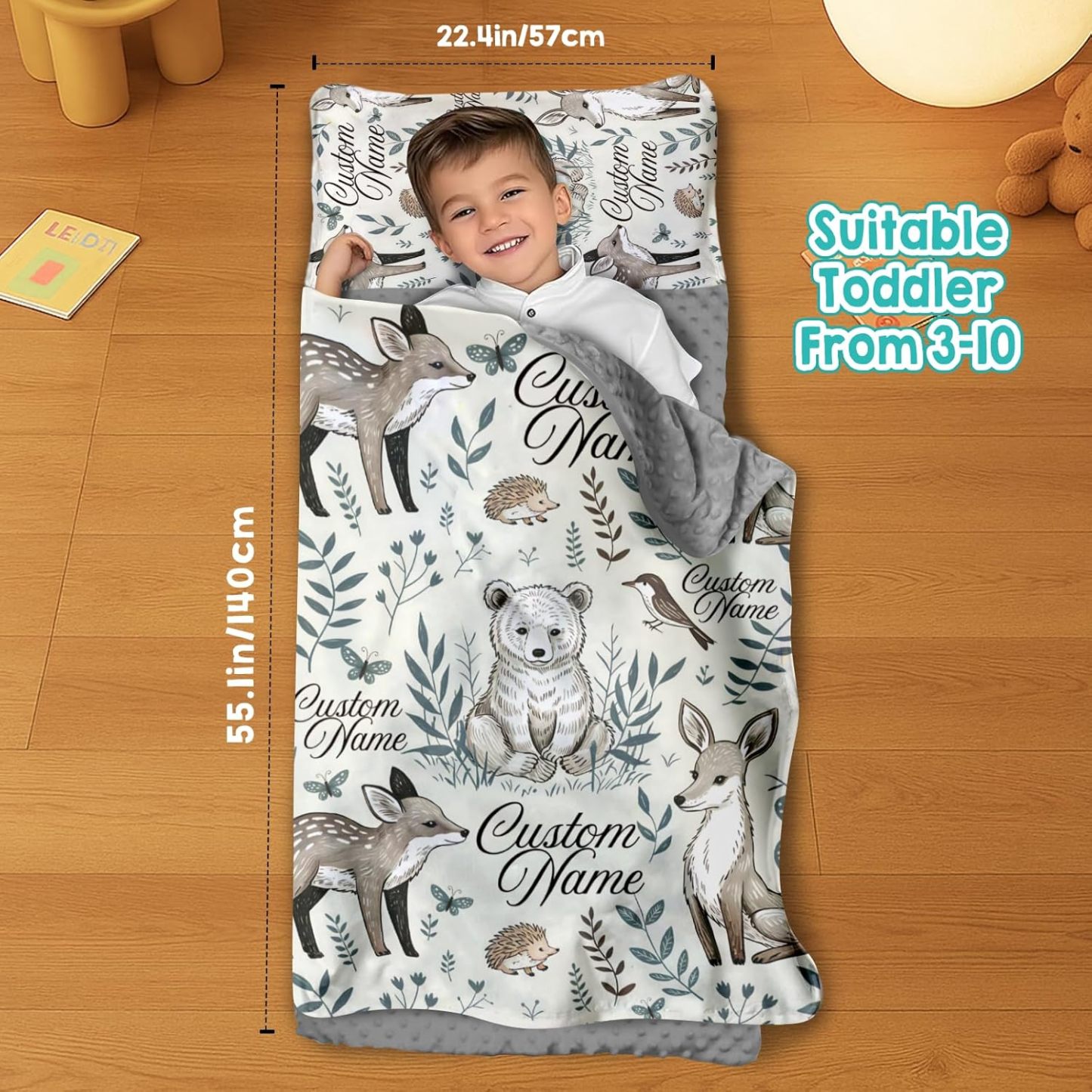 Custom Personalized Kids Nap Mat Animal 02 Edition