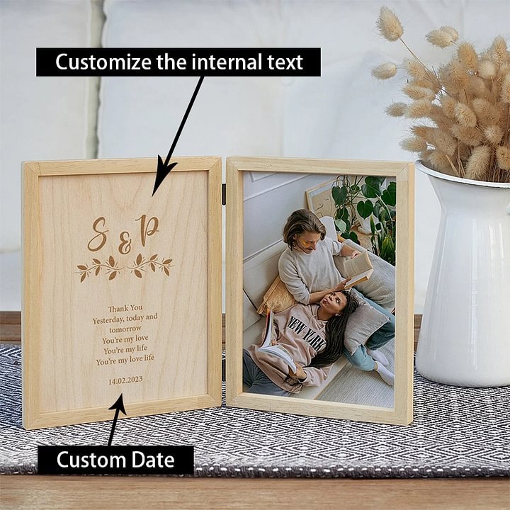 Custom Wooden Photo Frame Gifts For Her, Personalized Keepsake Box