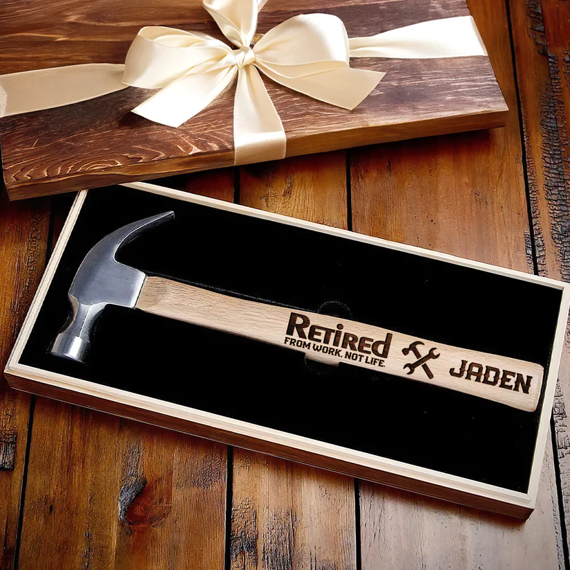 Retired From Work Not Life - Personalized Wooden Hammer