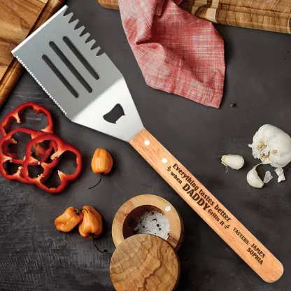 Everything Tastes Better When Daddy Grills It - Personalized BBQ Spatula Or Tool set