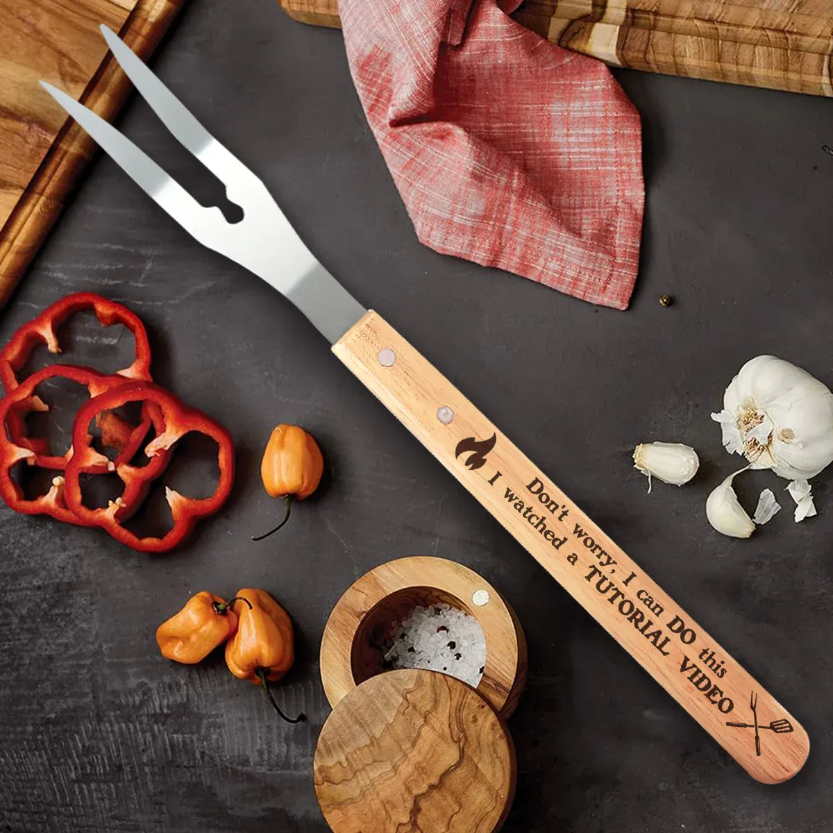 Don't Worry I Watched A Tutorial Video - Personalized BBQ Spatula Or Tool set