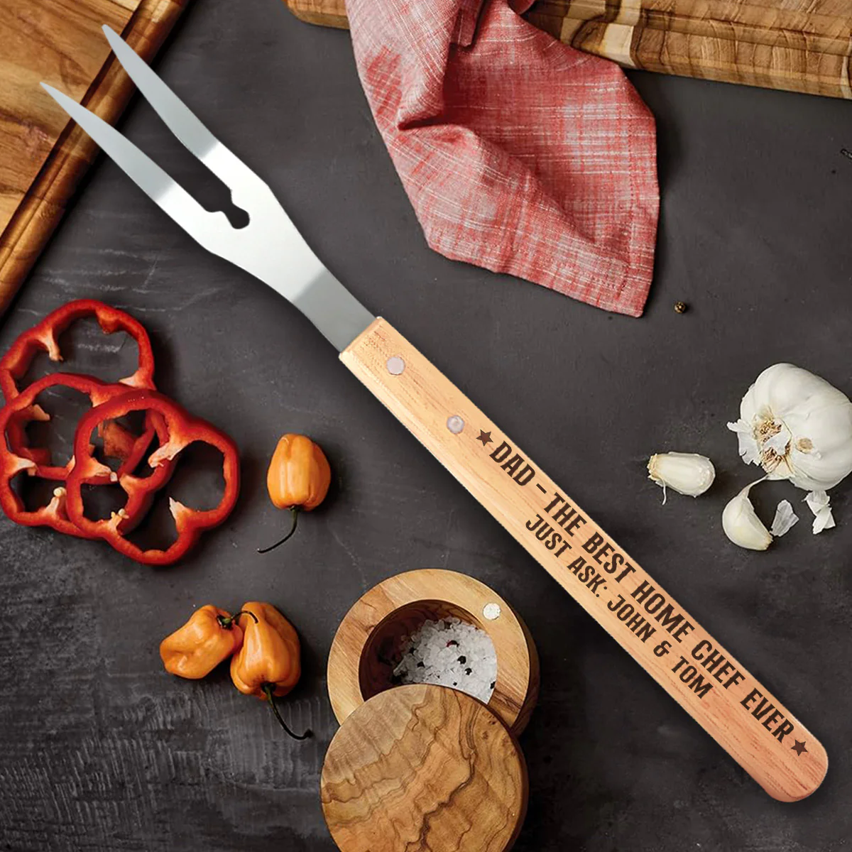 Dad The Best Home Chef Ever - Personalized BBQ Spatula Or Tool set