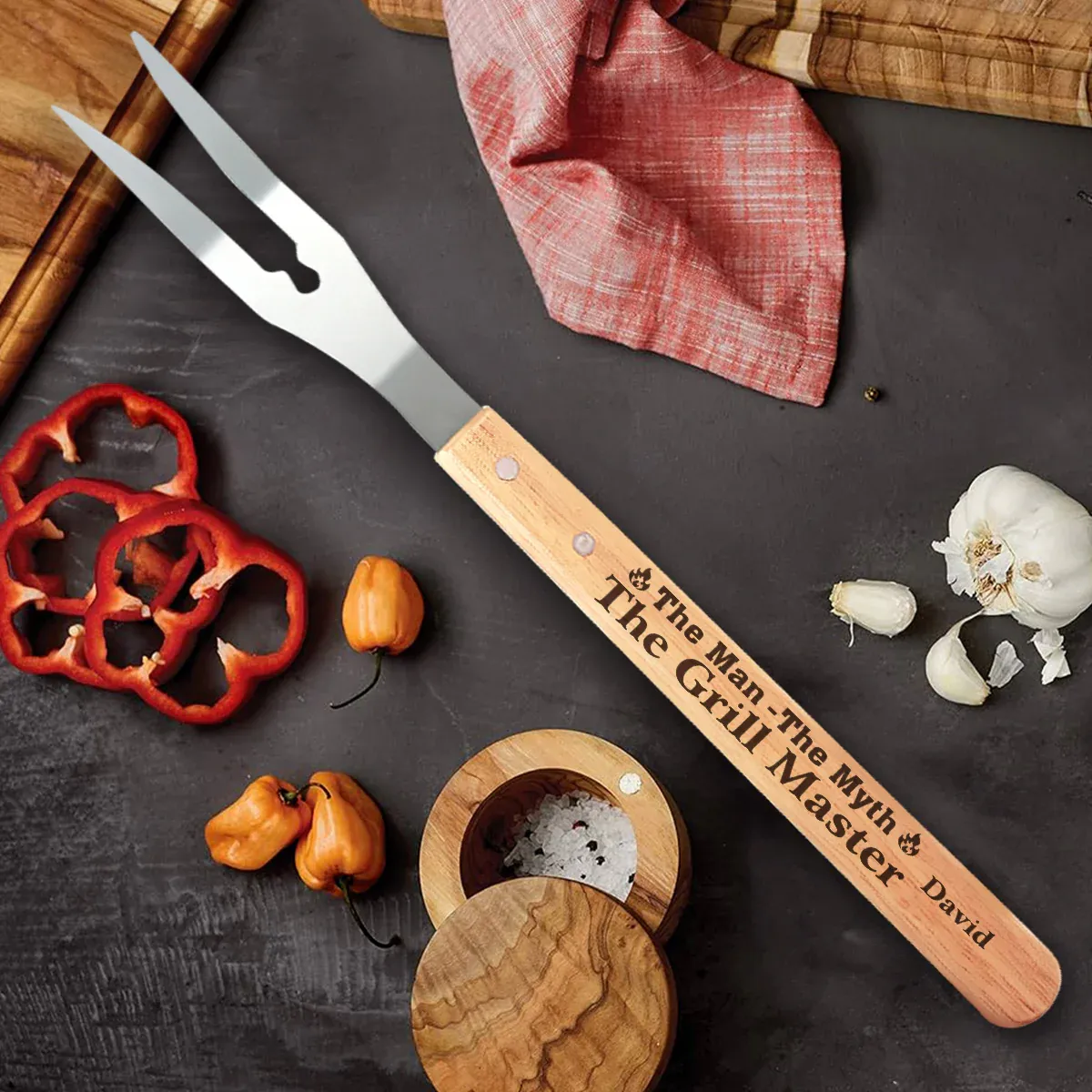 The Man The Myth The Grill Master - Personalized BBQ Spatula Or Tool set