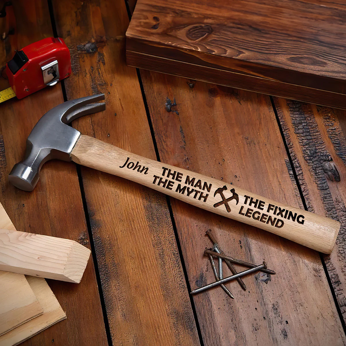 Dad – The Man, The Myth, The Fixing Legend - Personalized Wooden Hammer