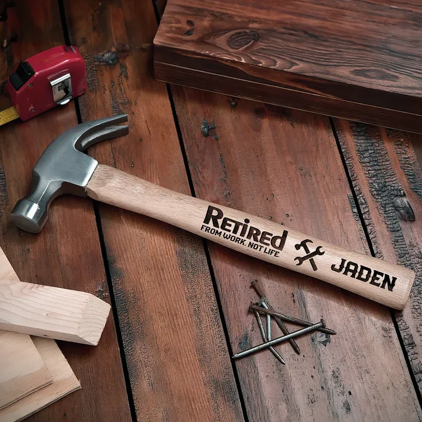 Retired From Work Not Life - Personalized Wooden Hammer