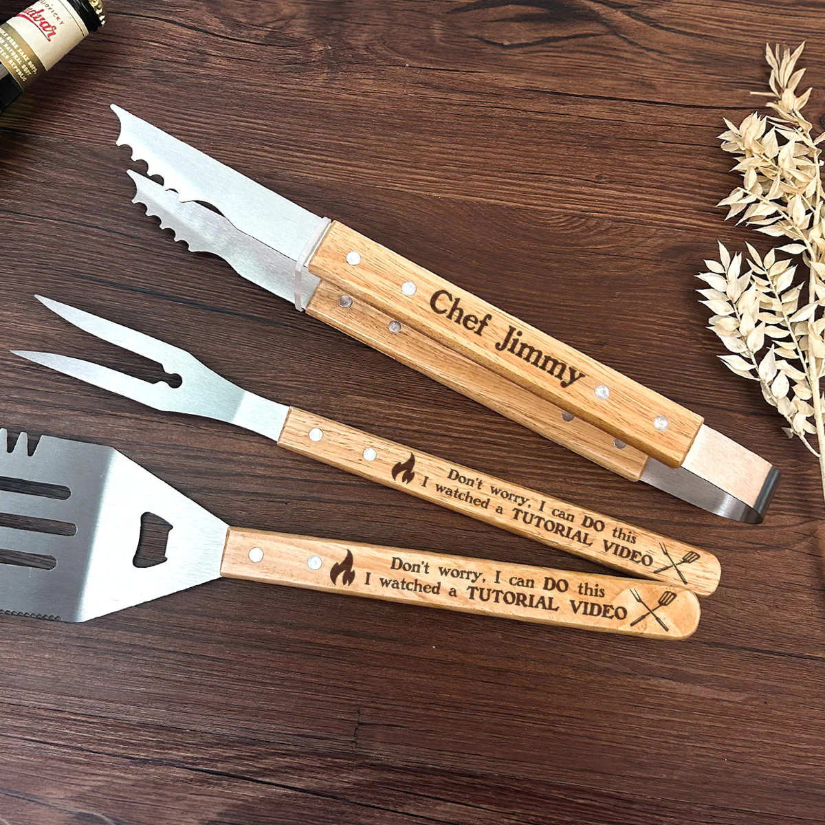 Don't Worry I Watched A Tutorial Video - Personalized BBQ Spatula Or Tool set