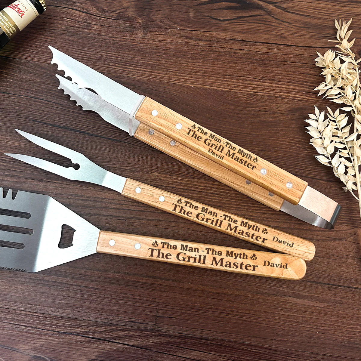 The Man The Myth The Grill Master - Personalized BBQ Spatula Or Tool set