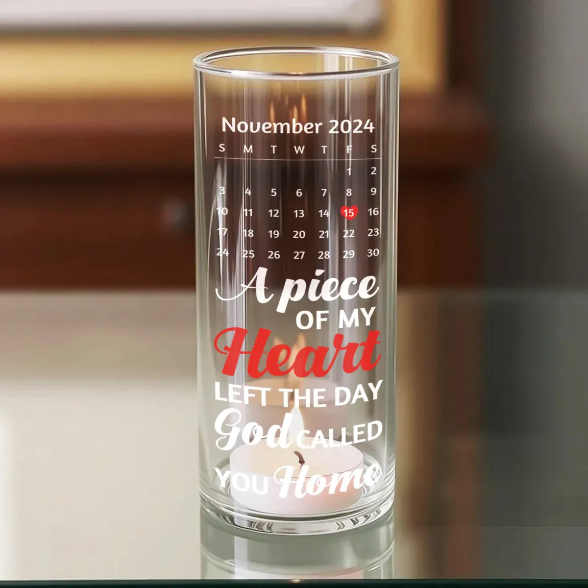 The Day God Called You Home - Personalized Glass Vase