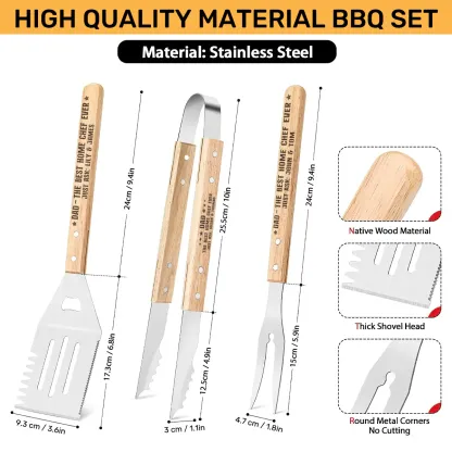 Dad The Best Home Chef Ever - Personalized BBQ Spatula Or Tool set