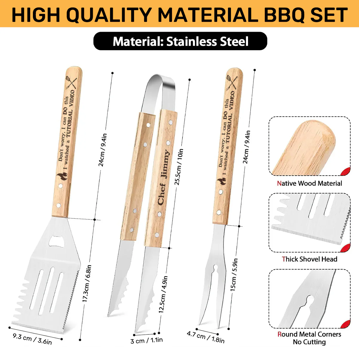 Don't Worry I Watched A Tutorial Video - Personalized BBQ Spatula Or Tool set