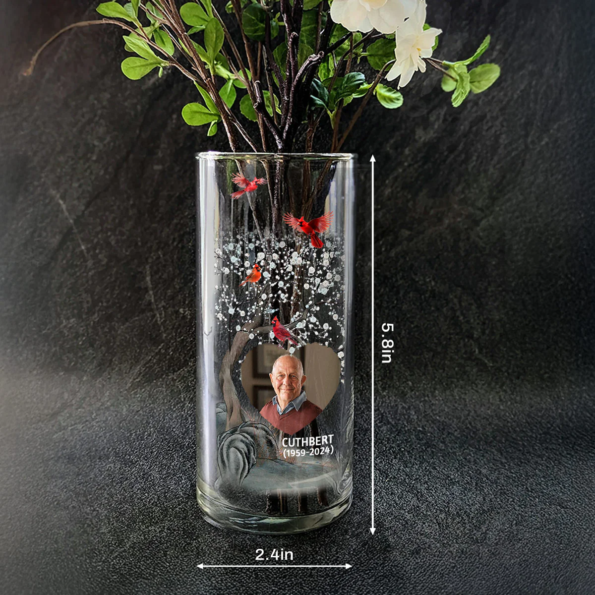 The Day God Called You Home - Personalized Glass Vase