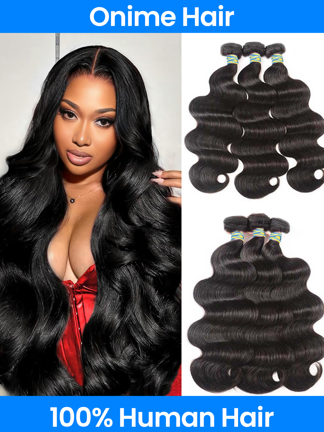 Onime 3 Bundles Of Super Virgin Body Wave Hair Bundle Deals Human Hair Body Wave