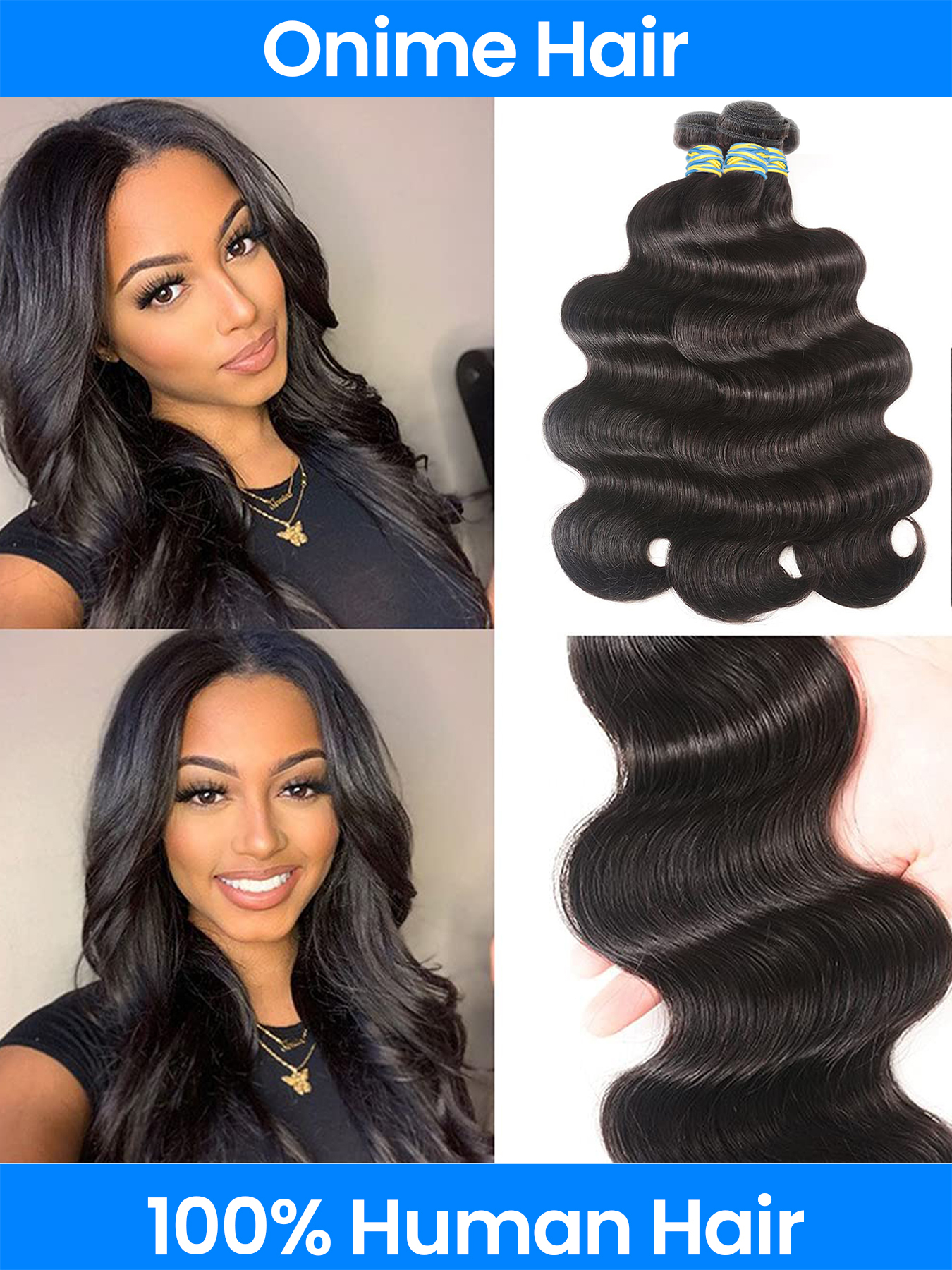 Onime 3 Bundles Of Super Virgin Body Wave Hair Bundle Deals Human Hair Body Wave