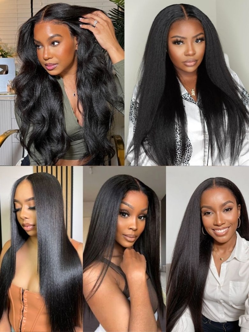 Onime Yaki Straight 5x5 Bye Bye Knots and 13x4 Pre Everything Wig 2.0™ Transparent Lace Put on and Go Wig
