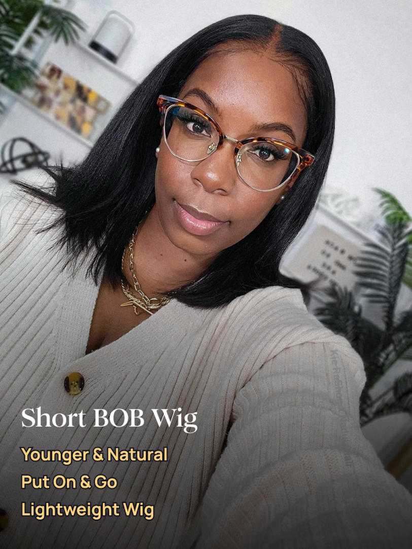 Pre everything Wig 2.0™| Onime 13x4 Straight Bob Real Ear to Ear Lace Front Put on and Go Wig