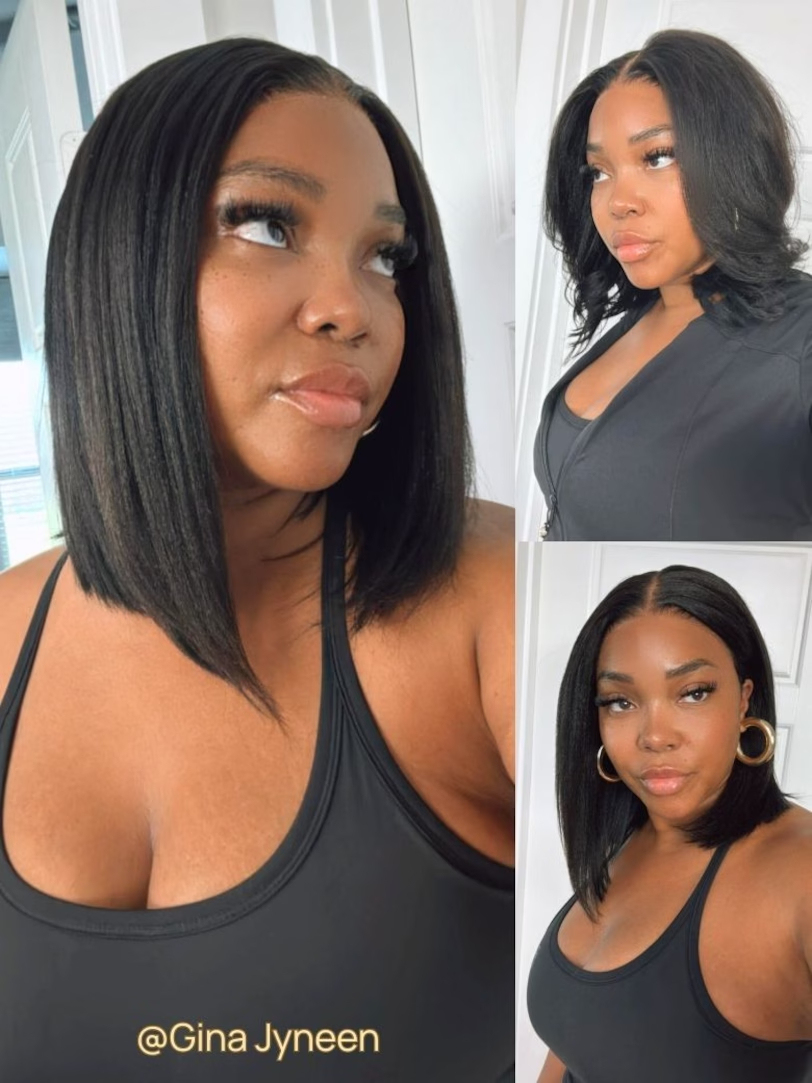 Onime Bye Bye Knots Yaki Straight Bob Wig 5x5 Pre-Bleached Natural Looking Glueless Wig with Invisi Drawstring