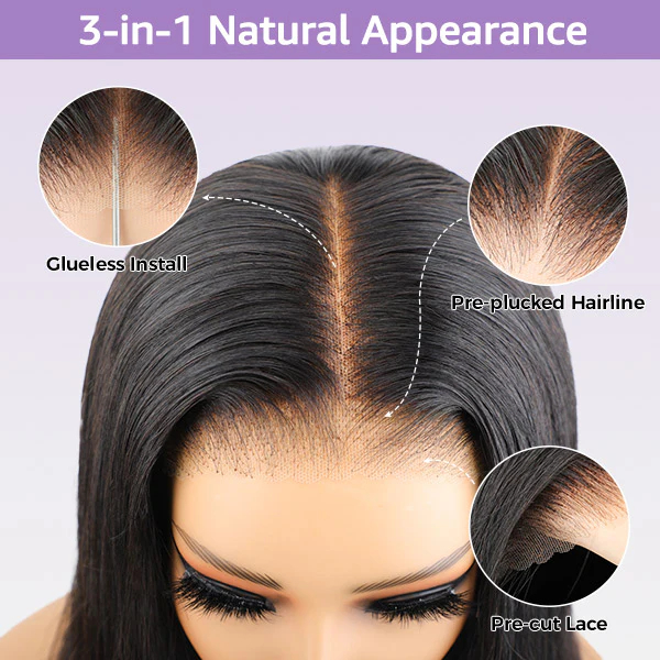 Onime 4/27 Highlight Color Wear Go Glueless Wigs Pre Cut 4x4 HD Lace Kinky Curly Hair Short Bob Wigs