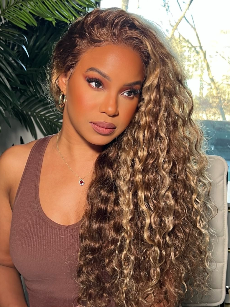 Onime Bye Bye Knots Wig 2.0™| Onime 13x4 Honey Blonde Water Wave Pre Bleached Put on and Go Highlight Lace Wig