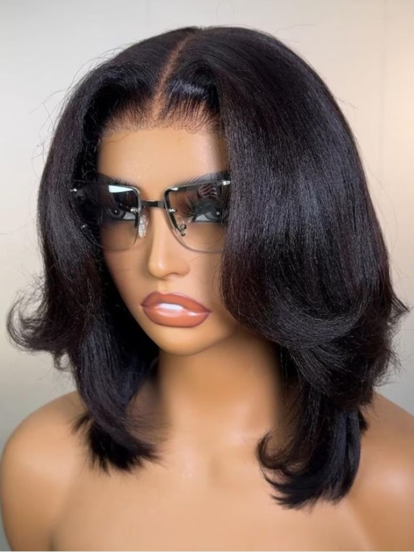 Onime Bye Bye Knots Yaki Straight Bob Wig 5x5 Pre-Bleached Natural Looking Glueless Wig with Invisi Drawstring
