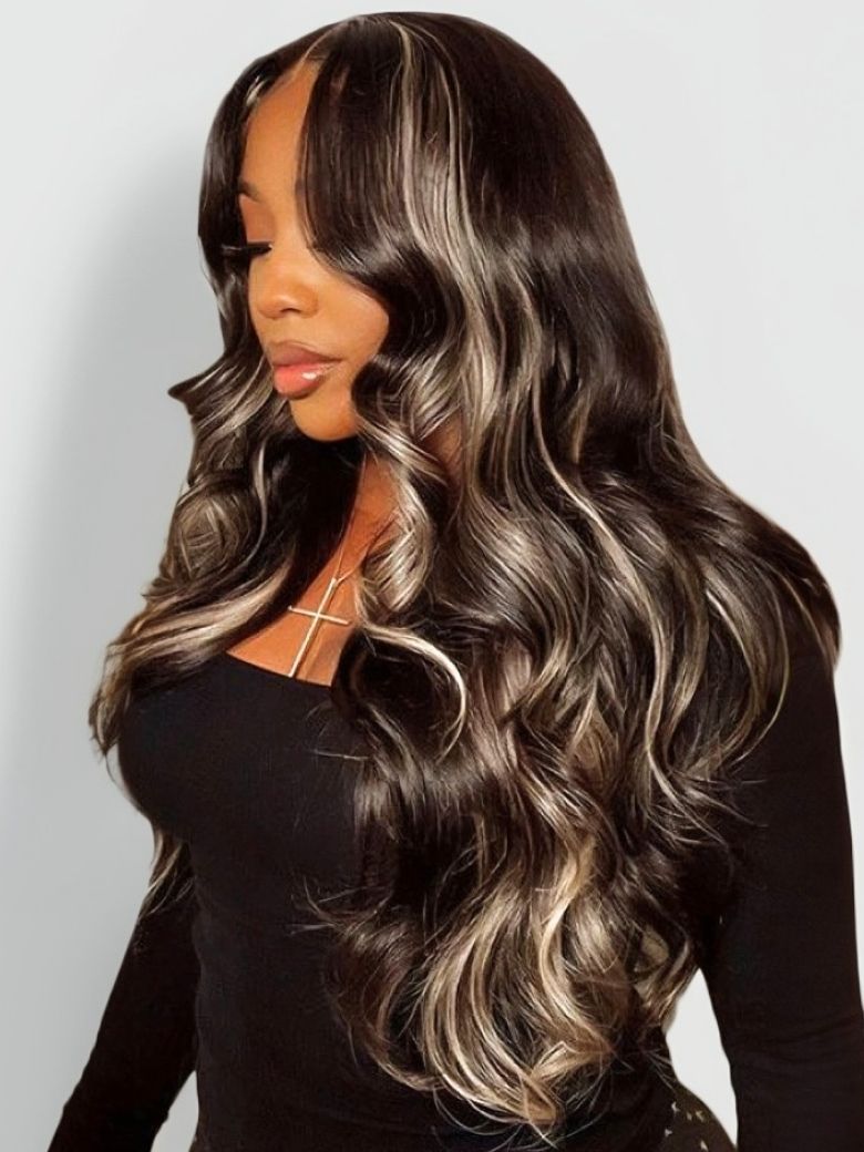 Onime 13x4 3D Body Wave Bye Bye Knots and 13x4 Pre-everything Blonde Highlight Glueless Lace Frontal Wig