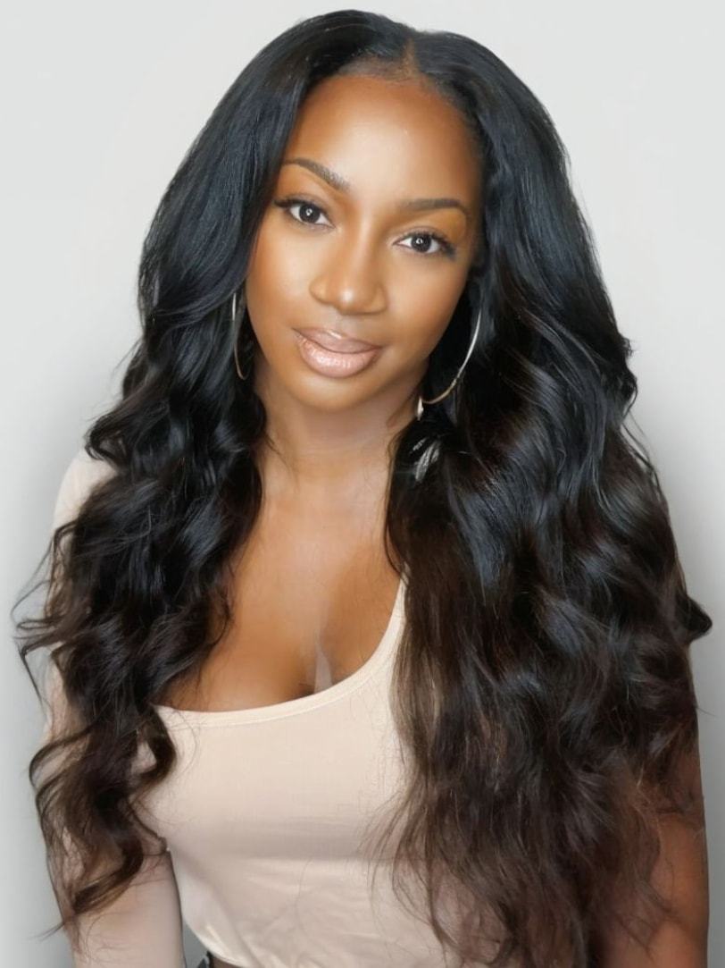 Onime Glueless V Part Wig Body Wave Human Hair None Lace Wigs Easy To Install Beginner Friendly