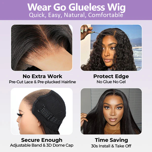 Onime 4/27 Highlight Color Wear Go Glueless Wigs Pre Cut 4x4 HD Lace Kinky Curly Hair Short Bob Wigs