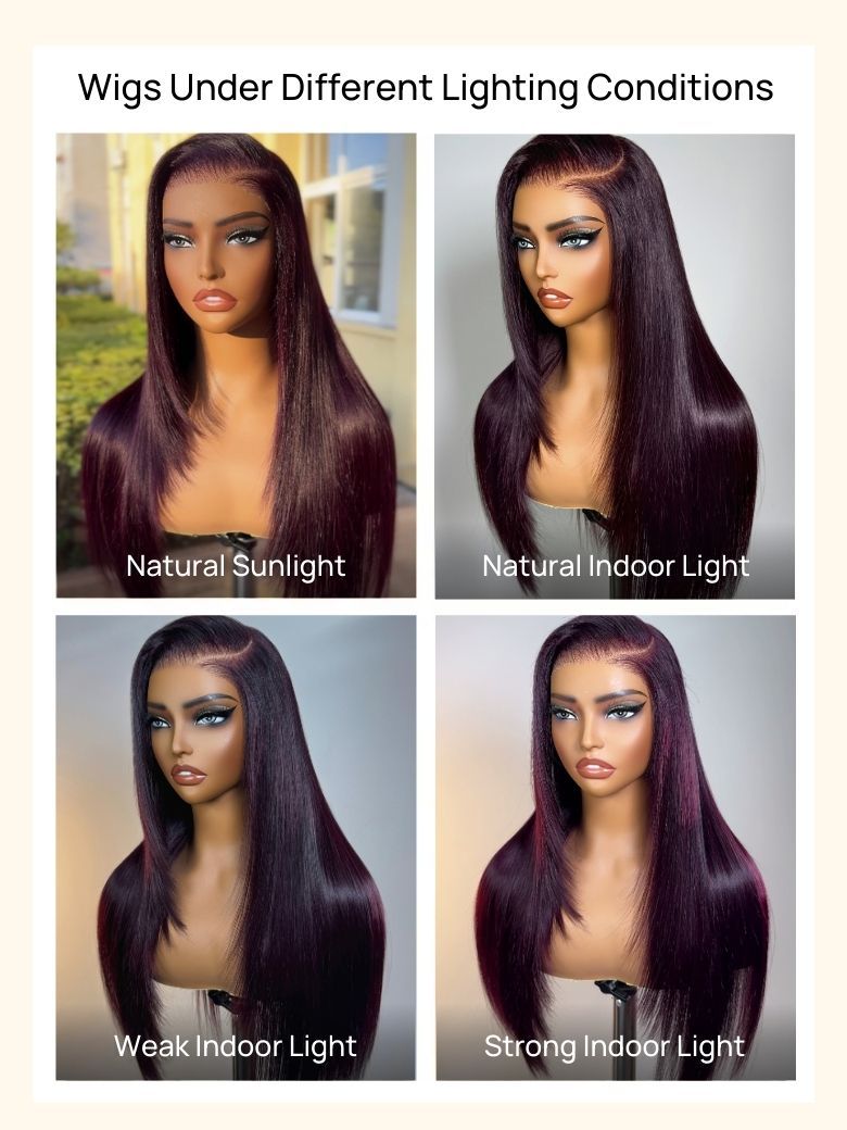 Onime13x4 Burgundy Plum Layer Cut Straight Lace Frontal Wig Pre-everything Invisible Knots Put on and Go Wig