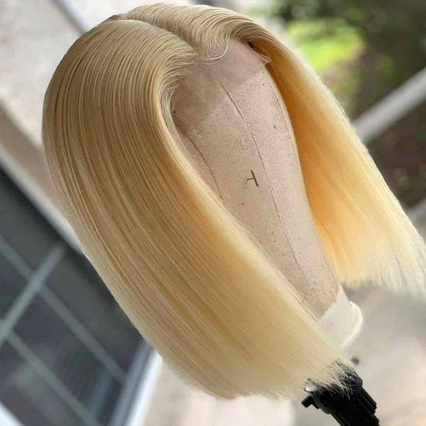 Onime 613 Blonde Bob Wigs Human Hair Lace Front Wigs Preplucked with Baby Hair