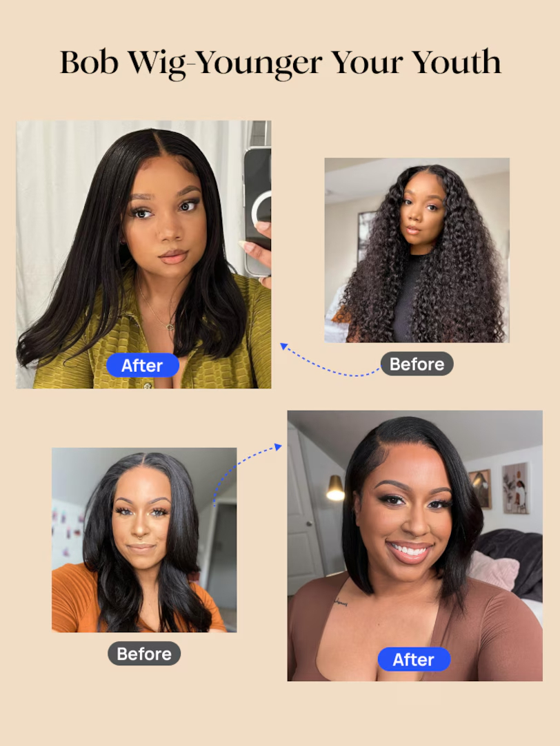 Pre everything Wig 2.0™| Onime 13x4 Straight Bob Real Ear to Ear Lace Front Put on and Go Wig