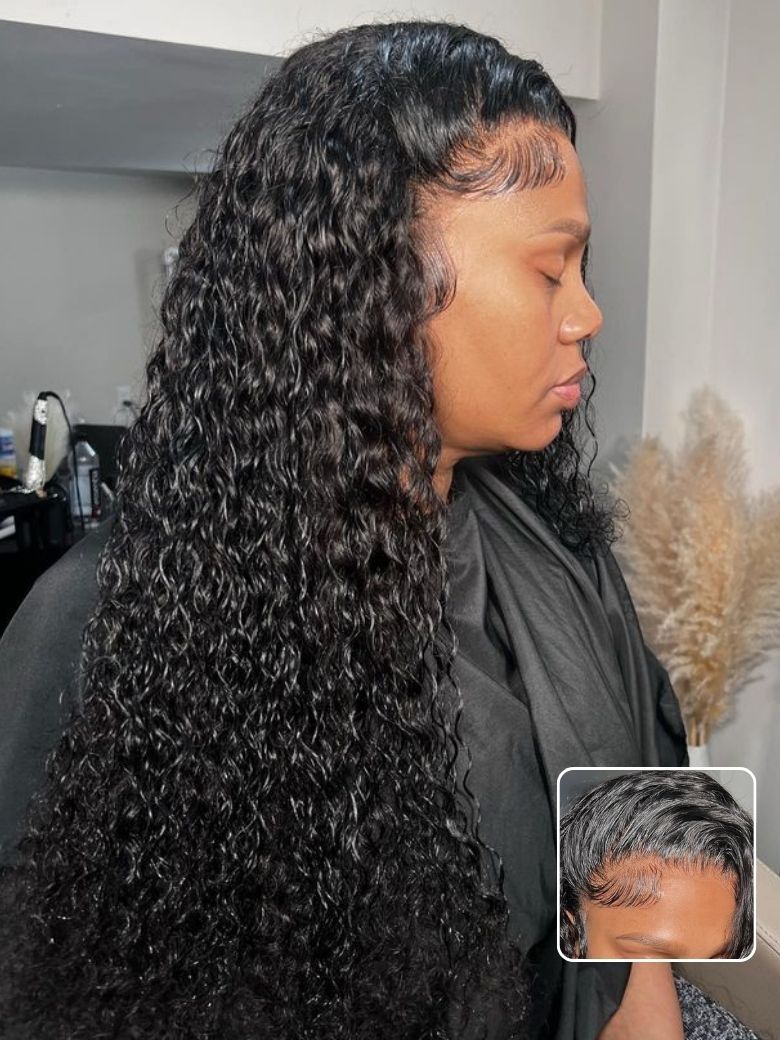 Onime 5x5 And 7x7 HD BlendAway Glueless Wig Water Wave Pre-Everything Human Hair Wig Match All Skin Tones