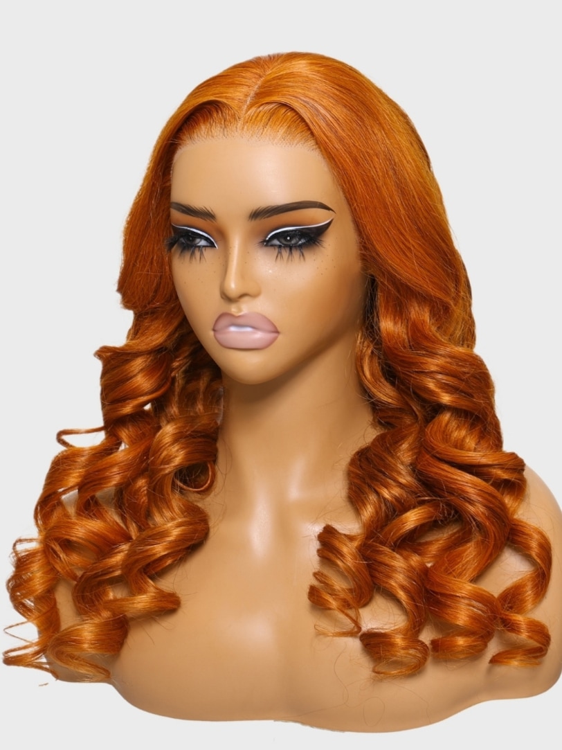 Onime Pre Everything Wig 2.0™ _ 13x4 Lace Front Orange Ginger Colored Body Wave Put on and Go Transparent Wig