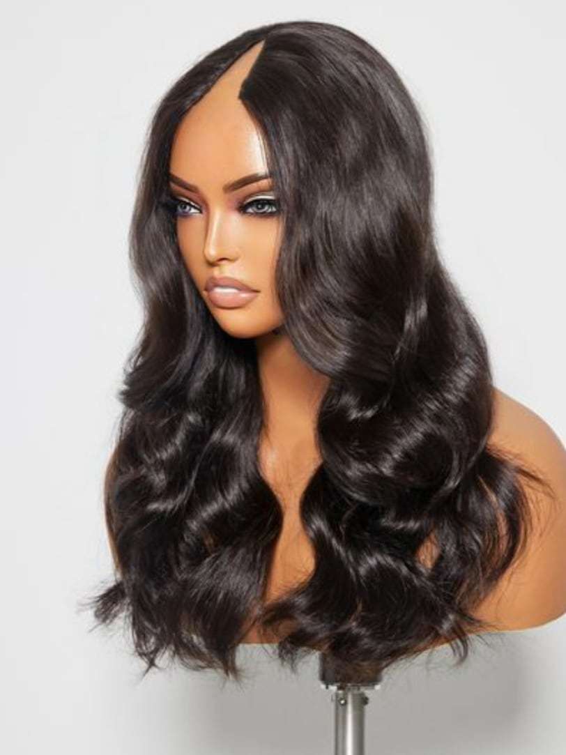 Onime Glueless V Part Wig Body Wave Human Hair None Lace Wigs Easy To Install Beginner Friendly