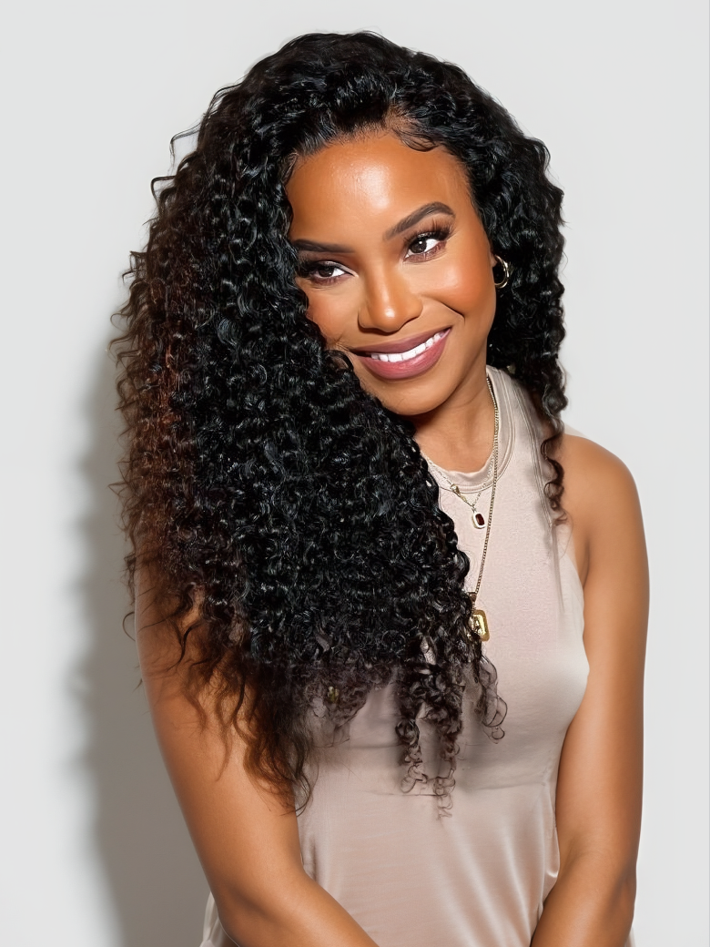 Onime Flash Sale Jerry Curly 7x7 Lace Closure and 13x4 Lace Frontal Human Hair Wigs for Women