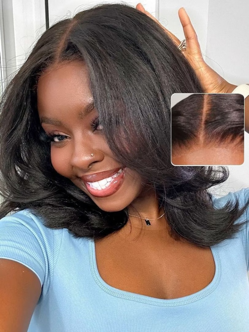 Onime Bye Bye Knots Yaki Straight Bob Wig 5x5 Pre-Bleached Natural Looking Glueless Wig with Invisi Drawstring