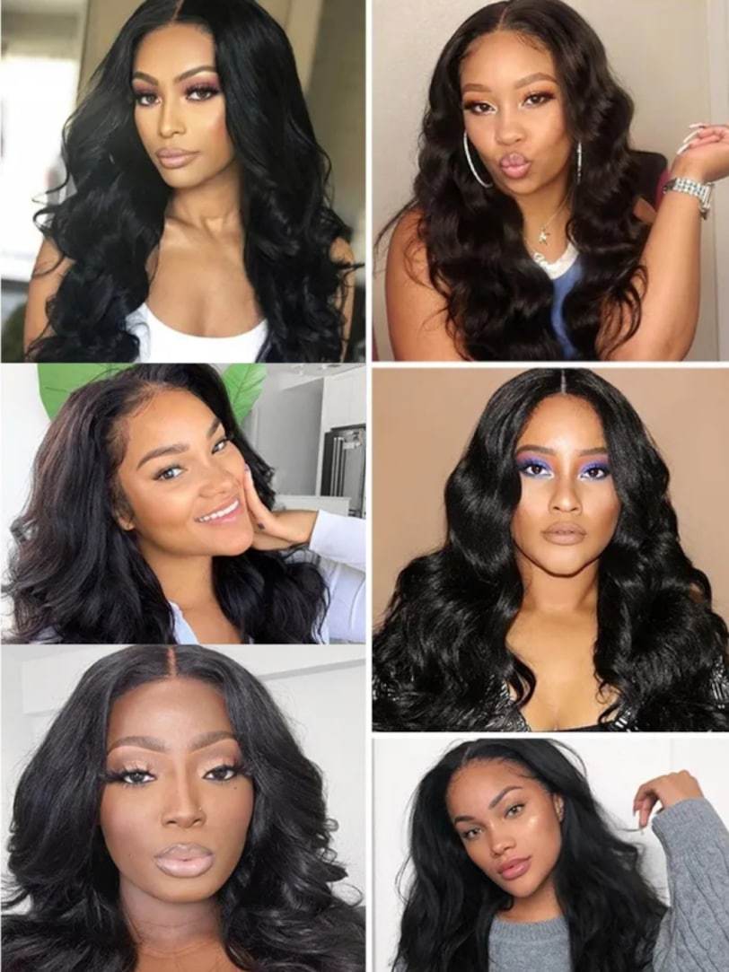 Onime Glueless V Part Wig Body Wave Human Hair None Lace Wigs Easy To Install Beginner Friendly