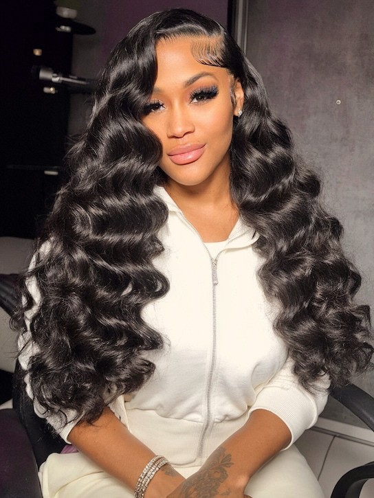Onime Flash Sale 3D Body Wave Put On And Go Glueless Wig Pre Max 13x4 Pre-Everything Pre-Bleached Human Hair Wig