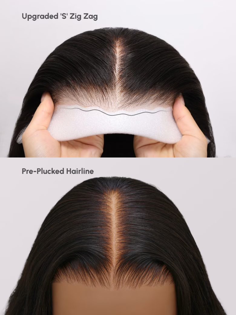 Onime 13x4 Layer Cut Straight Wig Brown and Honey Blonde Ombre Put on and Go Wig Invisible Knots 180% Density