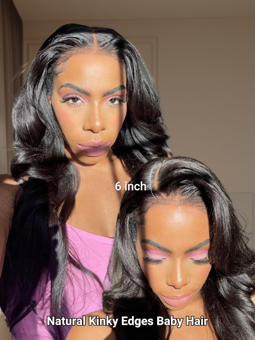 Onime 13x6 Pre-Everything Wig _ Yaki Straight Kinky Edges Crystal 13x6 Lace Front Ear to Ear Put on and Go Wig