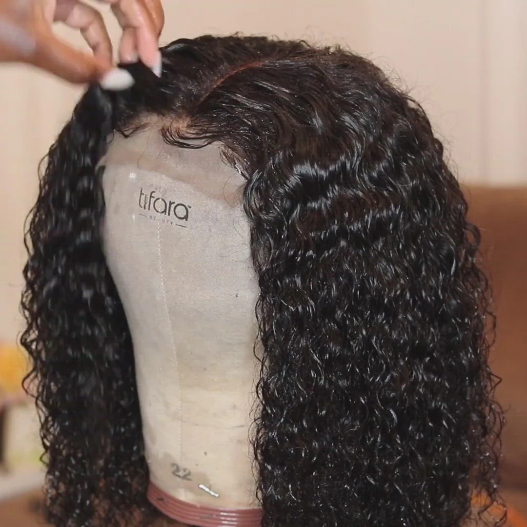 Onime Short Bob Wigs Kinky Curly Human Hair 4x4 13x4 13x6 Lace Front Wigs Pre Plucked with Baby Hair Natural Black