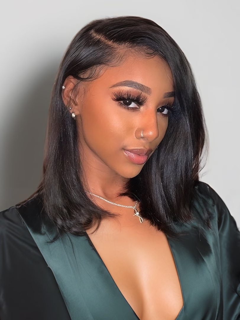 Pre everything Wig 2.0™|Onime 13x4 Yaki Bob Real Ear to Ear Lace Front Put on and Go Wig