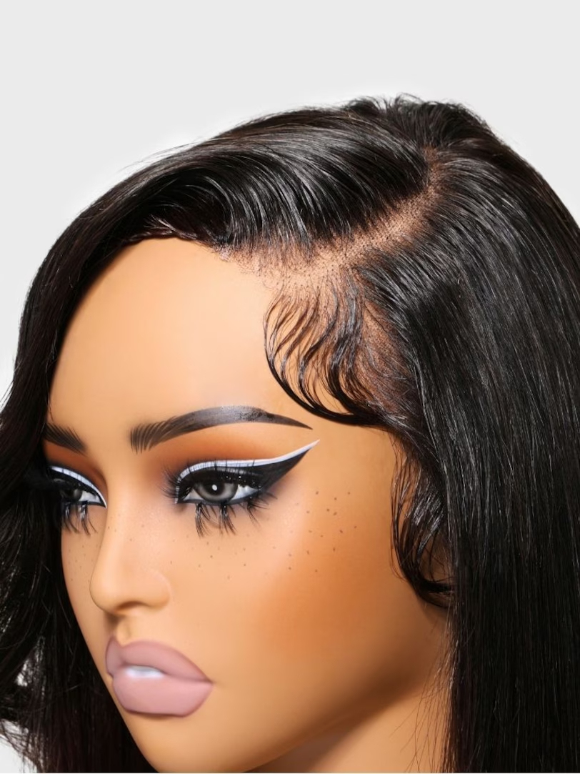 Onime 4x4 Pre-cut Lace Closure Bob Wig Side Part 12inch Pre-bleached Invisible Konts Put On and Go Human Hair Wig