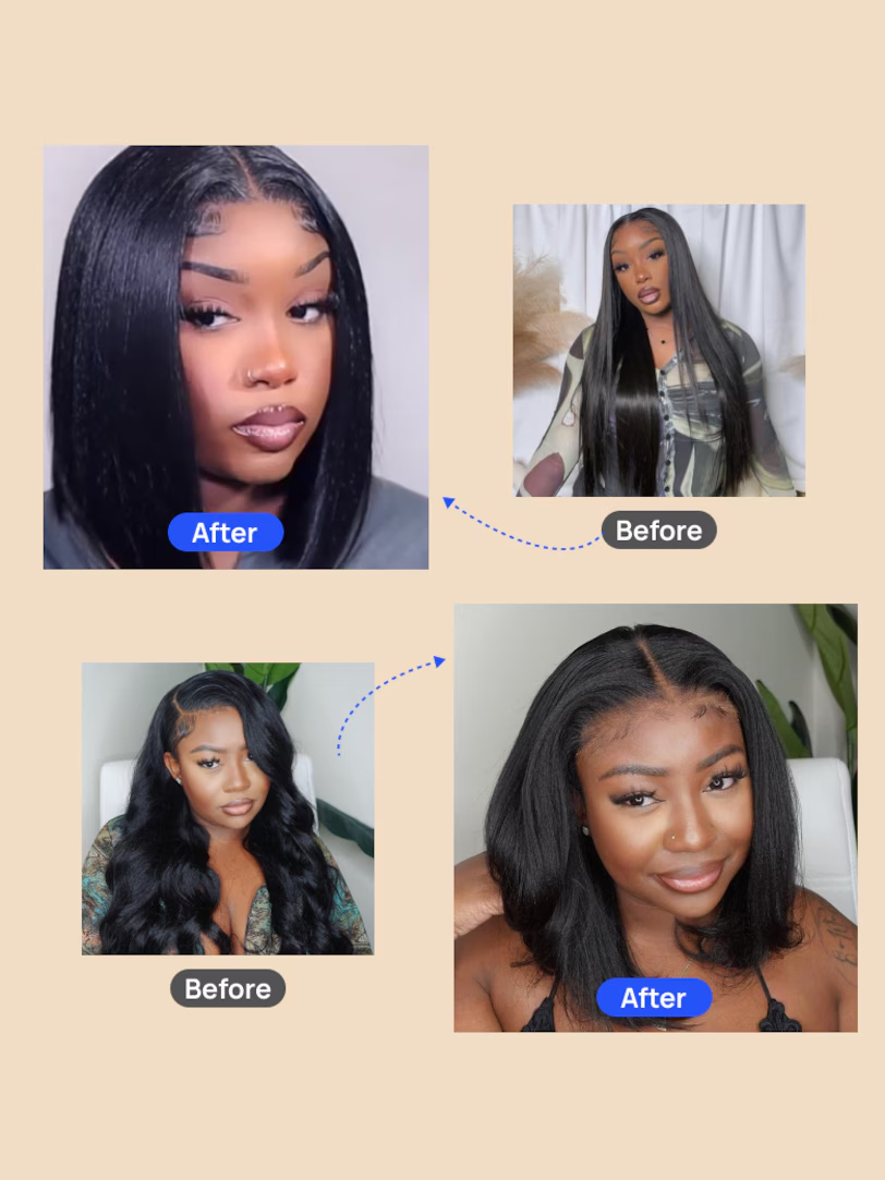 Pre everything Wig 2.0™| Onime 13x4 Straight Bob Real Ear to Ear Lace Front Put on and Go Wig