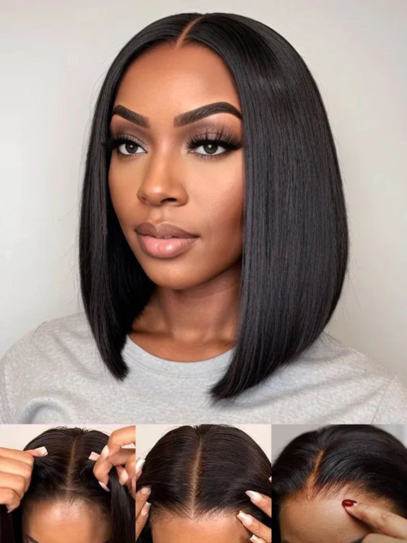 Pre everything Wig 2.0™| Onime 13x4 Straight Bob Real Ear to Ear Lace Front Put on and Go Wig