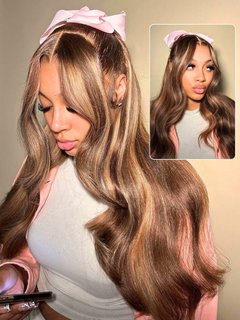 Onime Bye Bye Knots Wig 2.0™ | Onime 13x4 Invisible Knots Honey Blonde Highlight Body Wave Put and Go Wig