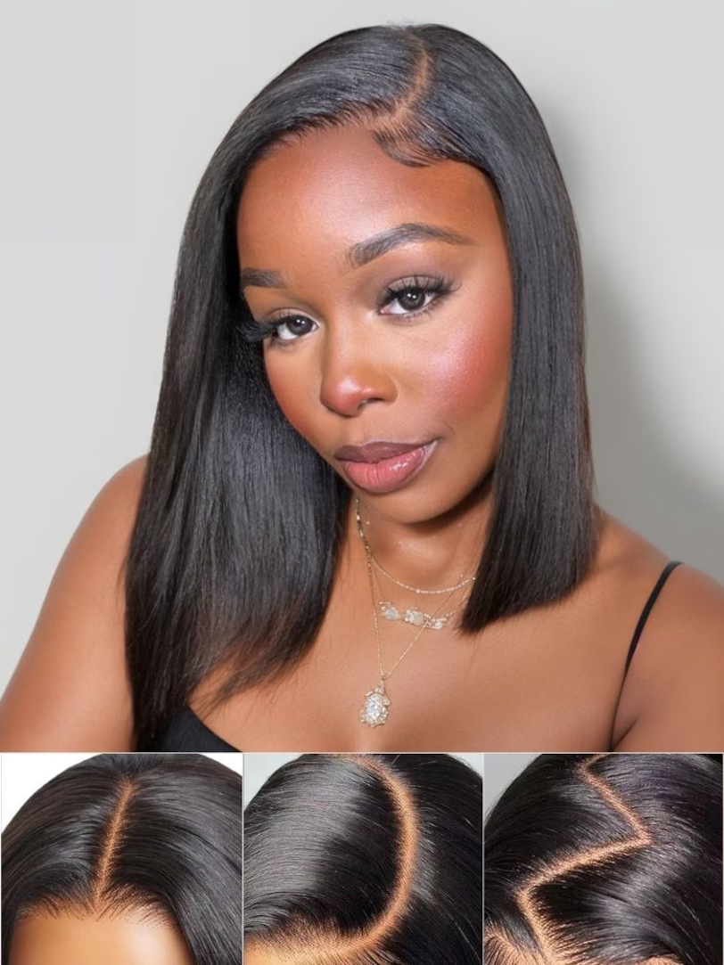 Onime Bye Bye Knots Yaki Straight Bob Wig 5x5 Pre-Bleached Natural Looking Glueless Wig with Invisi Drawstring