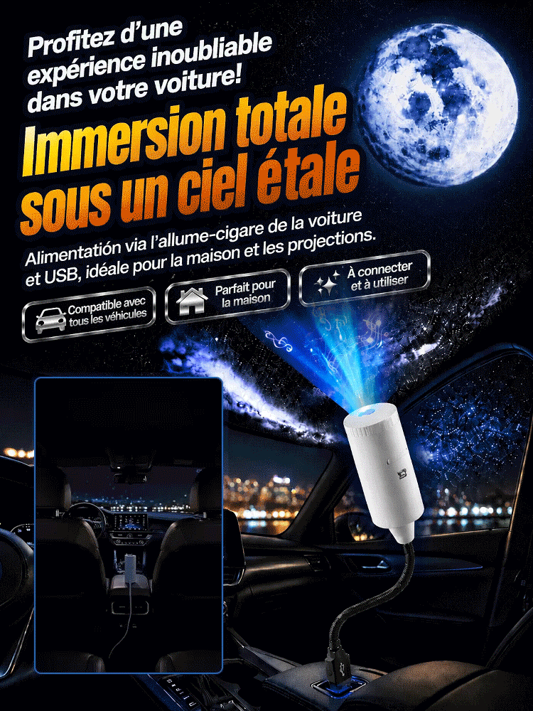 Comauo – Projecteur d'étoiles : Technologie de projection 3D Ultra-HD pour transformer votre maison et votre voiture en un univers infini en un clin d'œil !
